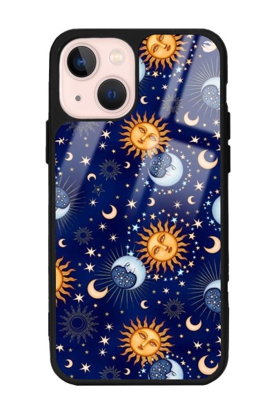 iPhone 15 Ay Güneş Pijama Tasarımlı Glossy Telefon Kılıfı