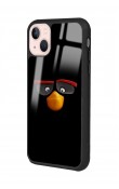 iPhone 15 Black Angry Birds Tasarımlı Glossy Telefon Kılıfı