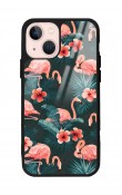 iPhone 15 Flamingo Leaf Tasarımlı Glossy Telefon Kılıfı