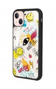 iPhone 15 Plus Doodle Emoji Tasarımlı Glossy Telefon Kılıfı