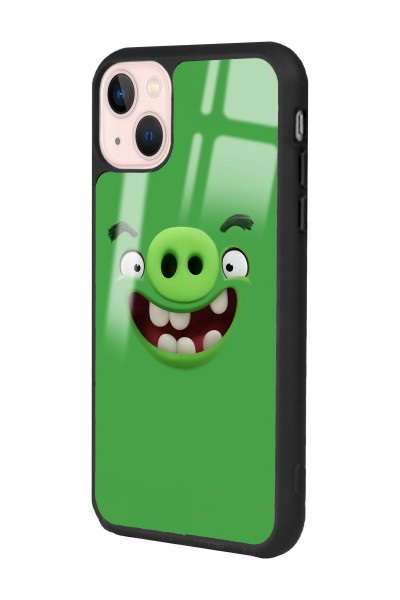 iPhone 15 Plus Green Angry Birds Tasarımlı Glossy Telefon Kılıfı