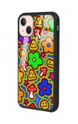 iPhone 15 Plus Neon Flowers Tasarımlı Glossy Telefon Kılıfı