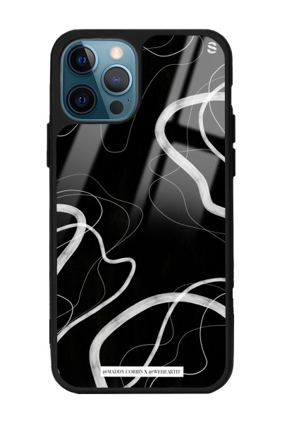 iPhone 15 Pro Black Wave Tasarımlı Glossy Telefon Kılıfı