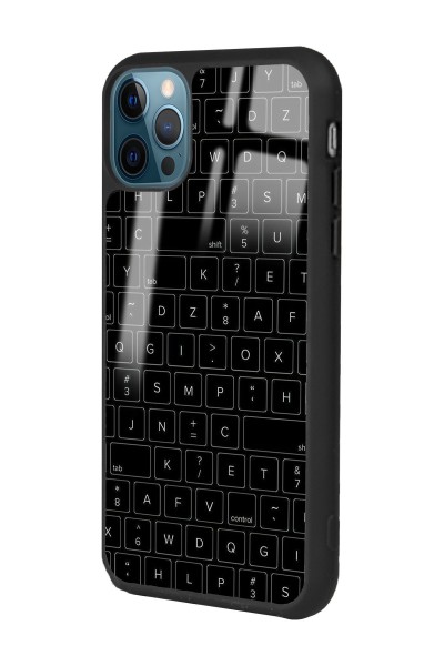 iPhone 15 Pro Keyboard Tasarımlı Glossy Telefon Kılıfı