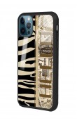 iPhone 15 Pro Zebra Gazete Tasarımlı Glossy Telefon Kılıfı