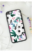 iPhone 6 - 6s Beyaz Çiçek Tasarımlı Glossy Telefon Kılıfı