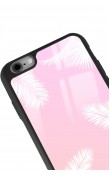 iPhone 6 - 6s Beyaz Palmiye Tasarımlı Glossy Telefon Kılıfı