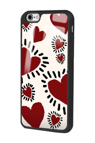 iPhone 6 - 6s Brush Heart Tasarımlı Glossy Telefon Kılıfı