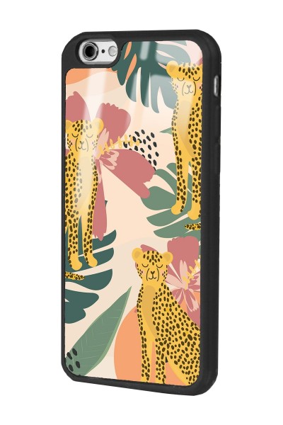 iPhone 6 - 6s Çiçekli Leopar Tasarımlı Glossy Telefon Kılıfı