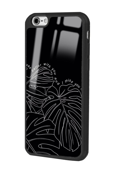 iPhone 6 - 6s Dark Leaf Tasarımlı Glossy Telefon Kılıfı