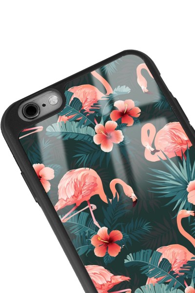 iPhone 6 - 6s Flamingo Leaf Tasarımlı Glossy Telefon Kılıfı