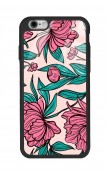 iPhone 6 - 6s Fuşya Çiçekli Tasarımlı Glossy Telefon Kılıfı