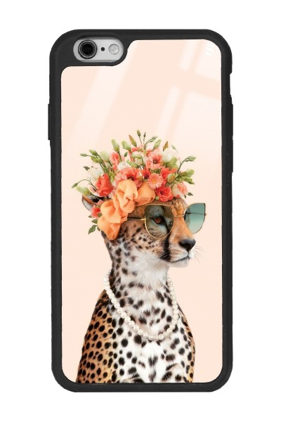 iPhone 6 - 6s Influencer Leopar Kedi Tasarımlı Glossy Telefon Kılıfı