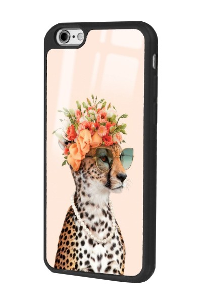 iPhone 6 - 6s Influencer Leopar Kedi Tasarımlı Glossy Telefon Kılıfı