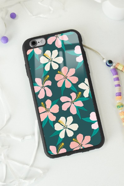 iPhone 6 - 6s Leaf Flovers Tasarımlı Glossy Telefon Kılıfı