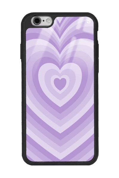 iPhone 6 - 6s Lila Kalp Tasarımlı Glossy Telefon Kılıfı