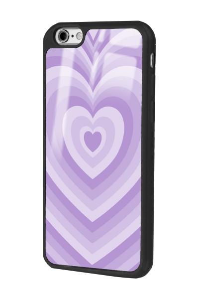 iPhone 6 - 6s Lila Kalp Tasarımlı Glossy Telefon Kılıfı