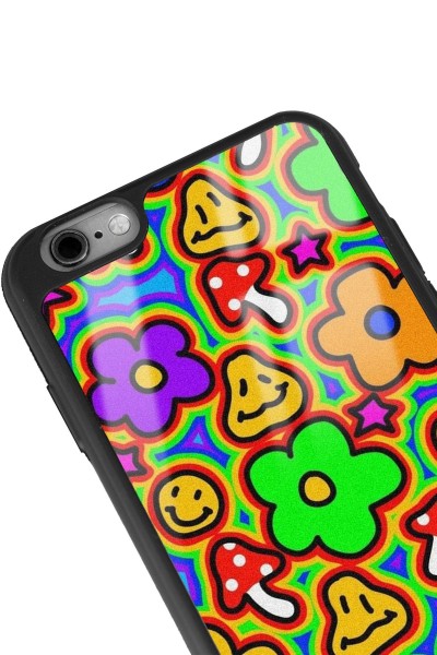 iPhone 6 - 6s Neon Flowers Tasarımlı Glossy Telefon Kılıfı