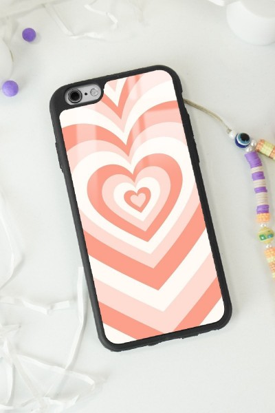 iPhone 6 - 6s Orange Heart Tasarımlı Glossy Telefon Kılıfı