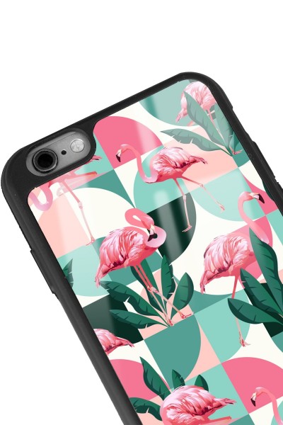 iPhone 6 - 6s Retro Flamingo Duvar Kağıdı Tasarımlı Glossy Telefon Kılıfı