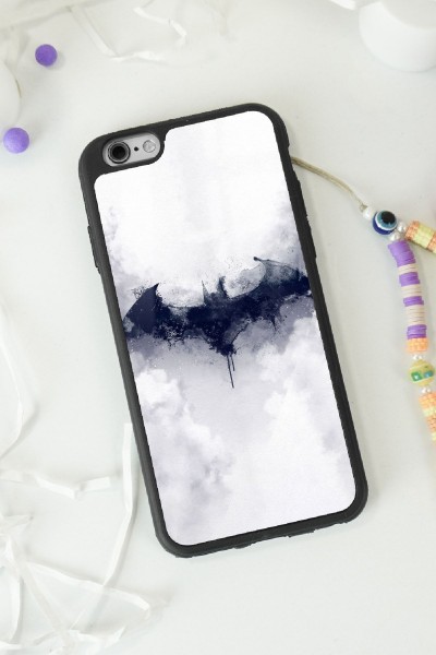 iPhone 6 - 6s uyumlu Beyaz Batman Tasarımlı Glossy Telefon Kılıfı