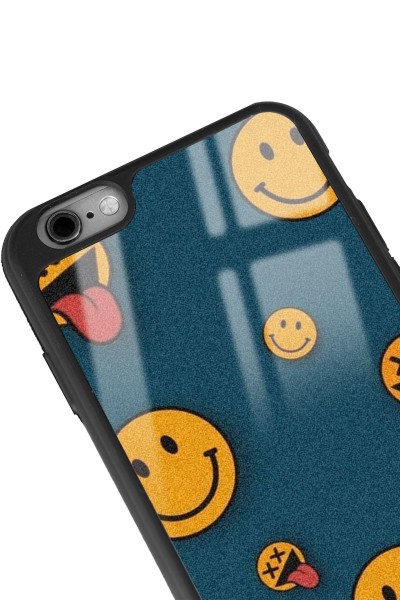 iPhone 6 - 6s Uyumlu Retro Emoji Tasarımlı Glossy Telefon Kılıfı