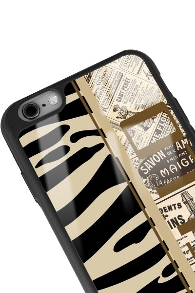 iPhone 6 - 6s Zebra Gazete Tasarımlı Glossy Telefon Kılıfı