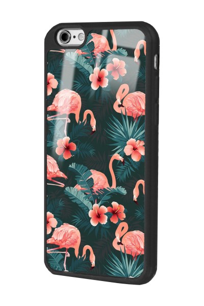 iPhone 6 Plus - 6s Plus Flamingo Leaf Tasarımlı Glossy Telefon Kılıfı