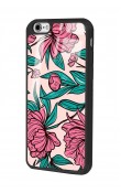 iPhone 6 Plus - 6s Plus Fuşya Çiçekli Tasarımlı Glossy Telefon Kılıfı