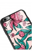 iPhone 6 Plus - 6s Plus Fuşya Çiçekli Tasarımlı Glossy Telefon Kılıfı
