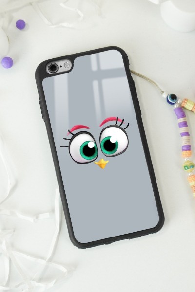 iPhone 6 Plus - 6s Plus Grey Angry Birds Tasarımlı Glossy Telefon Kılıfı