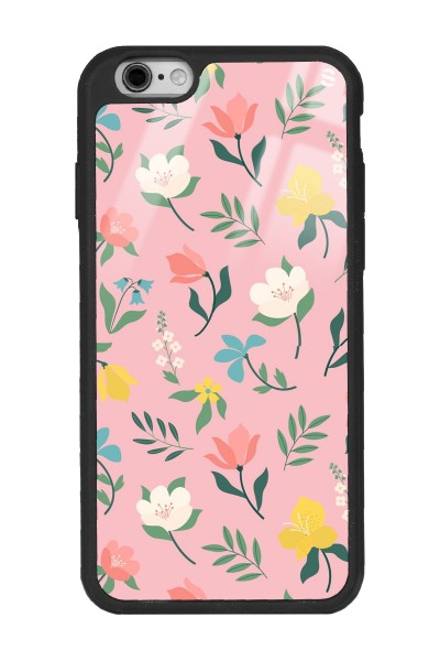 iPhone 6 Plus - 6s Plus Pinky Flowers Tasarımlı Glossy Telefon Kılıfı