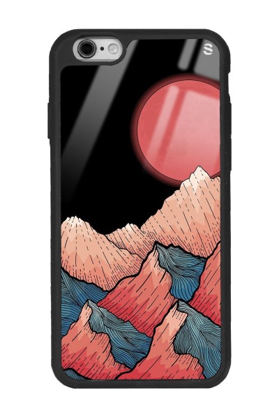 iPhone 6 Plus 6s Plus Uyumlu Dağ Güneş Tasarımlı Glossy Telefon Kılıfı