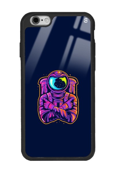 iPhone 6 Plus 6s Plus Uyumlu Neon Astronot Tasarımlı Glossy Telefon Kılıfı