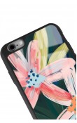 iPhone 6 Plus - 6s Plus Uyumlu Suluboya Çiçek Tasarımlı Glossy Telefon Kılıfı