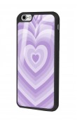 iPhone 6 Plus Lila Kalp Tasarımlı Glossy Telefon Kılıfı