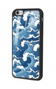 iPhone 6 Plus Mavi Dalga Tasarımlı Glossy Telefon Kılıfı
