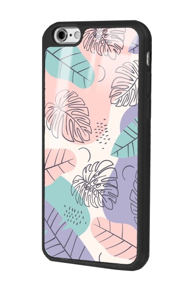 iPhone 6 Plus Nude Yapraklar Tasarımlı Glossy Telefon Kılıfı