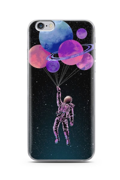 iPhone 6 Plus Uzay Balon Tasarım Süper Şeffaf Silikon Telefon Kılıfı