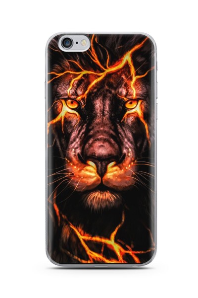 Iphone 6s Plus Aslan Neon Tasarım Süper Şeffaf Silikon Telefon Kılıfı