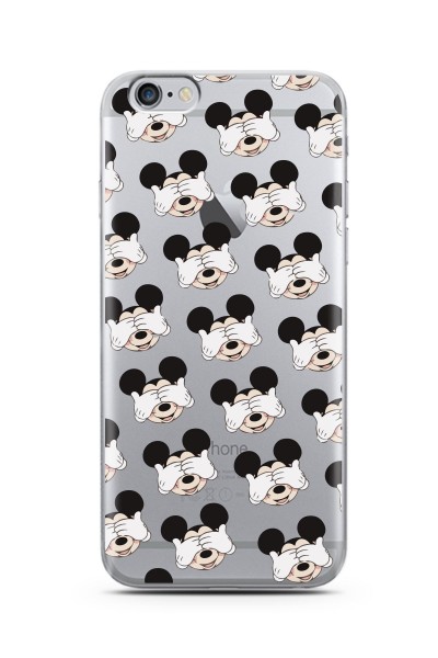iPhone 6s Plus Mickey Tasarımlı Süper Şeffaf Silikon Telefon Kılıfı