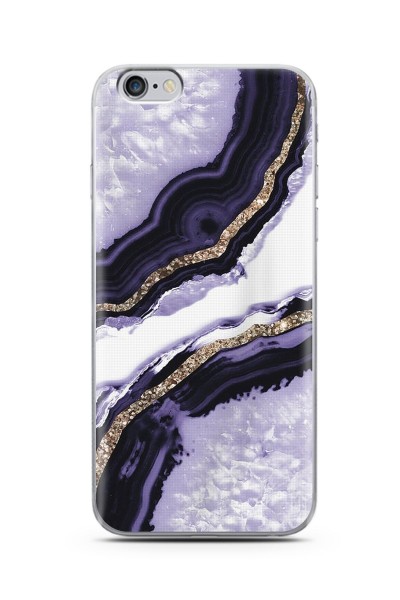 iPhone 6s Plus Mor Kumsal Tasarımlı Süper Şeffaf Silikon Telefon Kılıfı