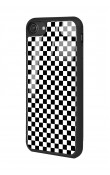 iPhone 7 - 8 Damalı Tasarımlı Glossy Telefon Kılıfı