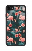 iPhone 7 - 8 Flamingo Leaf Tasarımlı Glossy Telefon Kılıfı