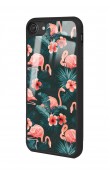 iPhone 7 - 8 Flamingo Leaf Tasarımlı Glossy Telefon Kılıfı