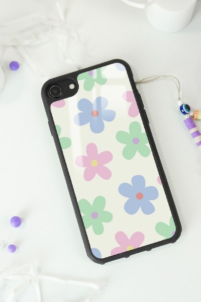 iPhone 7 - 8 Nude Çiçek Tasarımlı Glossy Telefon Kılıfı
