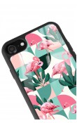iPhone 7 - 8 Retro Flamingo Duvar Kağıdı Tasarımlı Glossy Telefon Kılıfı