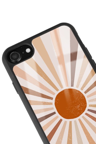 iPhone 7 - 8 Retro Güneş Tasarımlı Glossy Telefon Kılıfı