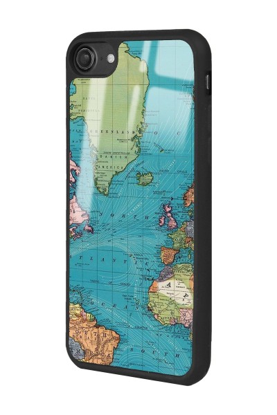iPhone 7 - 8 - Se Atlantic Map Tasarımlı Glossy Telefon Kılıfı