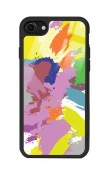 iPhone 7 - 8 - Se Colored Brush Tasarımlı Glossy Telefon Kılıfı